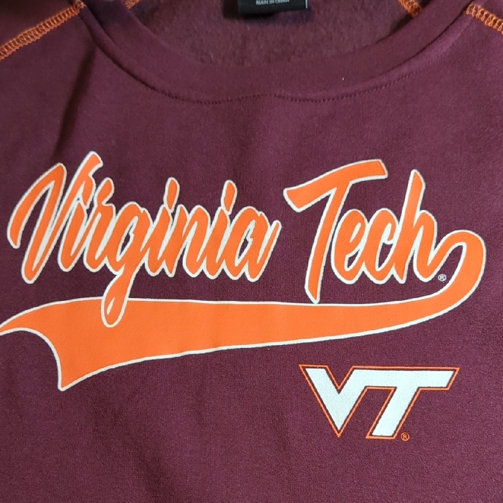 Colosseum Maroon and Orange Virginia Tech Sweatshirt